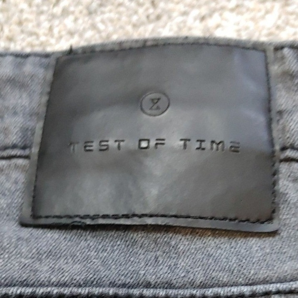 Mens Test of Time Slim Fit Black Cloud Washed Jeans Stretch Skater 32W/30L Punk